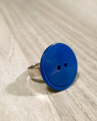 Anello "Blue Button" Handmade