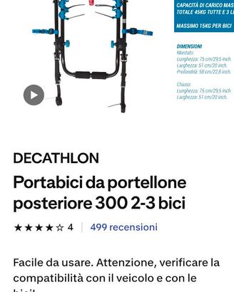 Portabici da portellone posteriore 300 2-3 bici