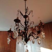 Lampadario Ottone  e cristalli