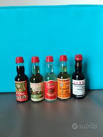 5 mini mignon liquori Luxardo vintage vodka wisky
