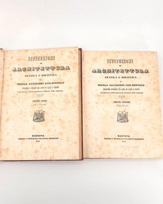 Libro Antico Cavalieri Architettura 1851 2 Volumi