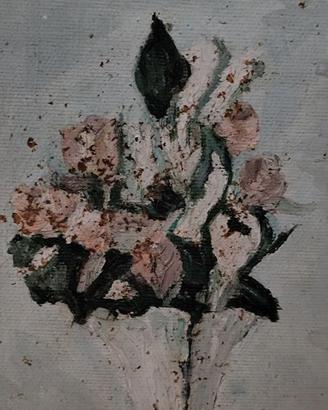 '900: Quadro olio impress."Vaso Fiori" f.to Grasso