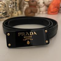 Cintura PRADA originale nera con placca logo
