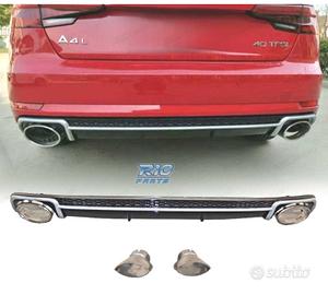 DIFFUSORE PER AUDI A4 B9 16- LOOK RS4 TERMINALI DI