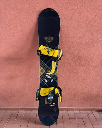 Set completo snowboard, sacca, attacchi, scarponi