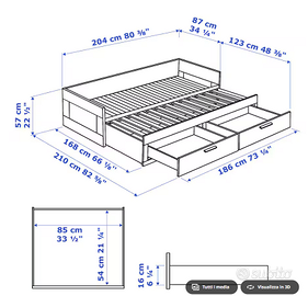 Letto a cassettone IKEA Brimnes