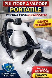 Pulitore a vapore portatile Kooper con accessori