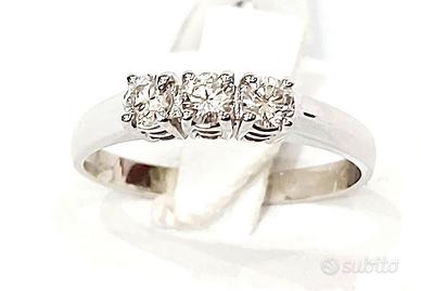 Anello Trilogy Oro Bianco 18kt Diamanti matrimonio