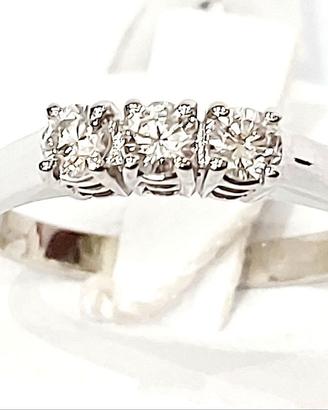 Anello Trilogy Oro Bianco 18kt Diamanti matrimonio