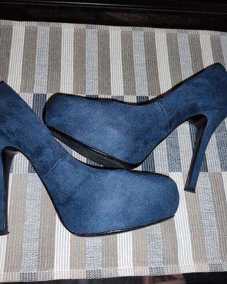 Décolleté Primadonna blu scamosciate n.38