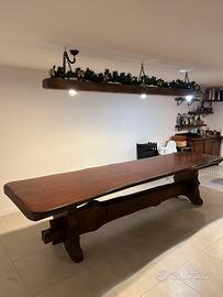 Arredo legno massello - tavolo 350 cm e angolo bar