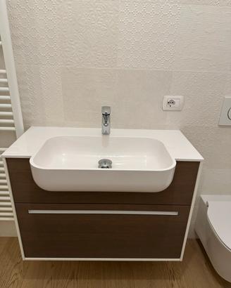 Lavabo con mobile sospeso bagno Arbi Rovere