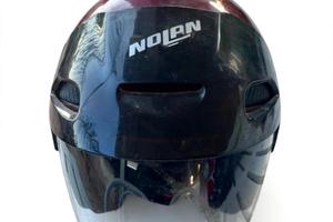Casco jet Nolan bordeaux/nero con visiera