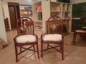 sedie vintage in rattan 