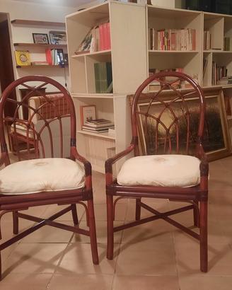 sedie vintage in rattan 
