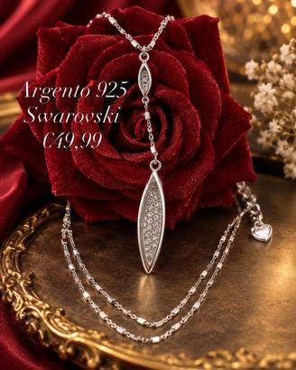 Collana Lariat a Y argento 925 Swarovski Iacopini