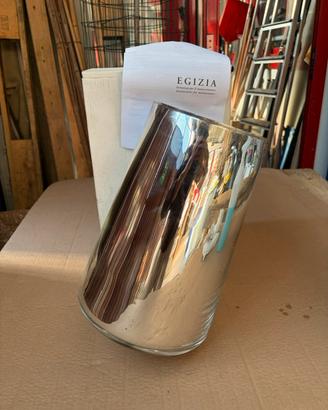 Vaso Egizia Paola Navone vetro specchiato argento