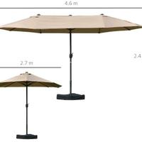 Ombrellone,  Fioriere, tappeto prato finto, tavolo