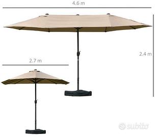 Ombrellone,  Fioriere, tappeto prato finto, tavolo