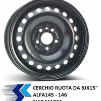 Cerchio ruota da 15" Alfa 145, 146, Fiat Marea