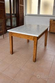 Tavolo in marmo e ciliegio massello