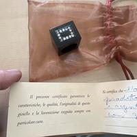 Anello in onice nera ed argento con zirconi