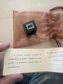 Anello in onice nera ed argento con zirconi