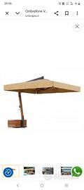 Ombrellone in legno bianco 4m.x4m