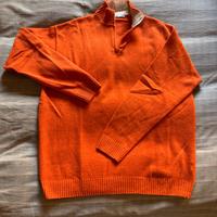 maglione  lupetto con cerniera arancione