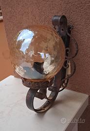 6 lampade da esterno in ferro battuto e vetro