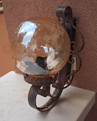 6 lampade da esterno in ferro battuto e vetro