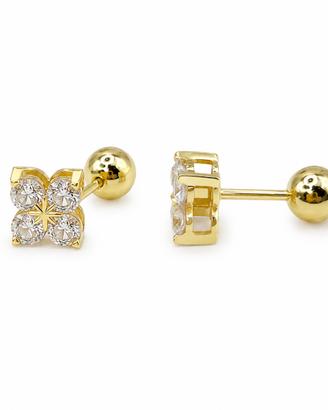 Orecchini a Fiore con Diamante Moissanite