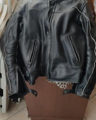 Giubbotto moto in pelle