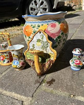 Lotto 5 ceramiche artistiche di Castelli dipinte a