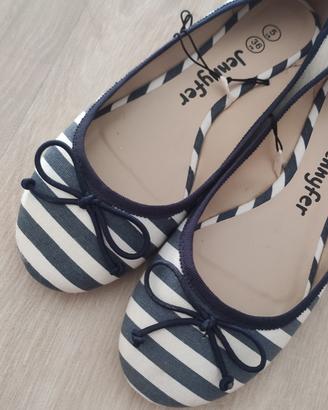 Scarpe ballerine donna marinara blu/bianche Nuove