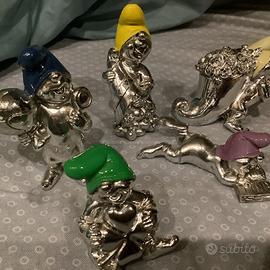 Gnomi folletti Portafortuna Resina Argento Smalti