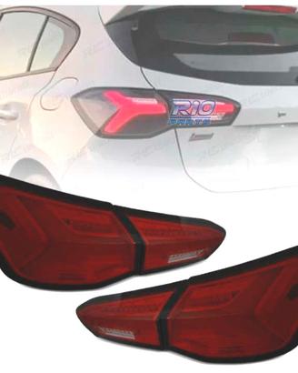 FANALI FORD FOCUS MK4 18-21 LED DINAMICI ROSSI FUM