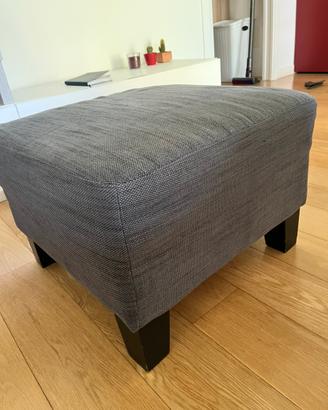 Pouf grigio/rosso 58x58x40