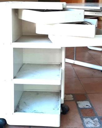 carrello Boby architetto vintage di design bianco.