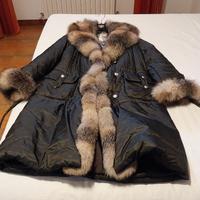 Cappotto donna lungo in poumino e pelliccia