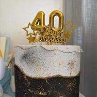 Torta finta nero oro (40 anni)