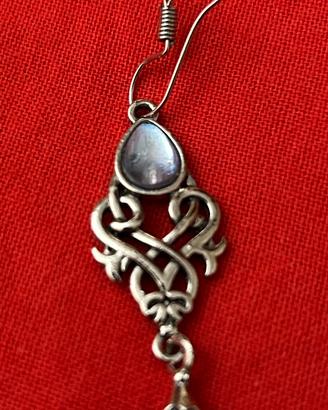 Orecchini argen pendente sterling uno solo vintage