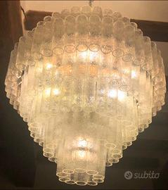 Lampadario in vetro di Murano stile tronchi Venini