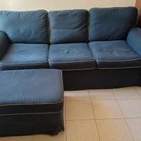 Divano letto e pouf blu