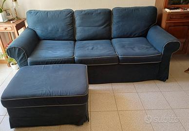Divano letto e pouf blu