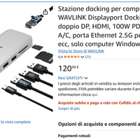 Docking Station DP, HDMI, USB, ETH 2.5G – NUOVO