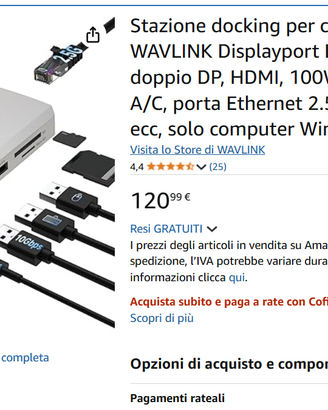 Docking Station DP, HDMI, USB, ETH 2.5G – NUOVO