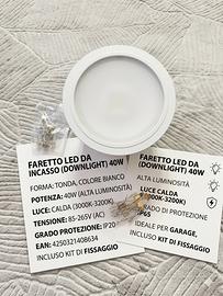 Faretto LED da incasso Downlight 40W