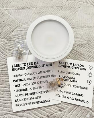 Faretto LED da incasso Downlight 40W