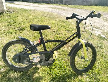 Bici bambino 16 pollici Btwin Dark Hero 500